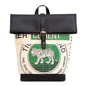 elephbo Tasche Recycelter Zementsack aus gewebtem Kunststoff Kunstleder Raubkatze Tiger Lwe