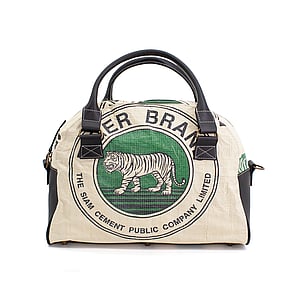 sac  main Elephbo Sac de ciment recycl en plastique tiss Cuir Coton flin tigre lion