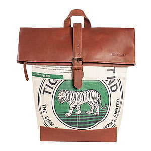 sac  main Elephbo Sac de ciment recycl en plastique tiss Cuir de vachette tann vgtal flin tigre lion