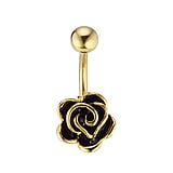 Bauchpiercing Chirurgenstahl 316L PVD Beschichtung (goldfarbig) Blume