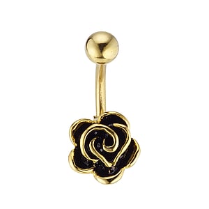 Belly piercing Surgical Steel 316L PVD-coating (gold color) Flower