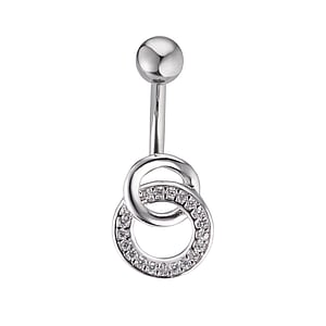 Piercing nombril Acier chirurgical 316L Cristal ternel Dragonne Infini