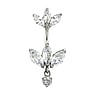 Bellypiercing Surgical Steel 316L Crystal Flower Leaf Plant_pattern