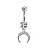 Bellypiercing Surgical Steel 316L zirconia Moon Half_moon Half-moon