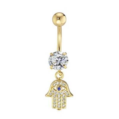 Piercing Nombril 14G Besyvvin - Acier Chirurgical Or/argent - Pendentif Cœur CZ - Lot De 3 Modèles