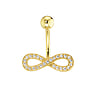 Bellypiercing Surgical Steel 316L PVD-coating (gold color) zirconia Eternal Loop Eternity