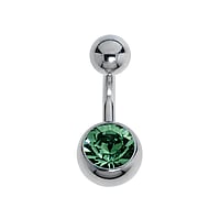 Piercing nombril en Acier chirurgical 316L avec Zircon. Pas-de-vis:1,6mm. Longueur de la tige:6mm. Boule de fermeture:5mm. brillant.