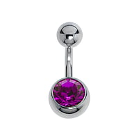 Piercing nombril en Acier chirurgical 316L avec Zircon. Pas-de-vis:1,6mm. Longueur de la tige:6mm. Boule de fermeture:5mm. brillant.