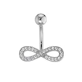 Piercing nombril Acier chirurgical 316L Zircon ternel Dragonne Infini