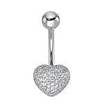 Piercing ventre Metallo chirurgico 316L Cristallo Cuore Amore