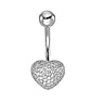 Bauchpiercing Chirurgenstahl 316L Kristall Herz Liebe