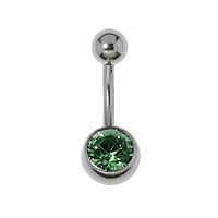 Piercing nombril en Acier chirurgical 316L avec Zircon. Pas-de-vis:1,6mm. Longueur de la tige:8mm. Boule de fermeture:5mm. brillant.