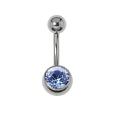 Piercing nombril Acier chirurgical 316L Zircon