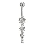 navelpiercing Chirurgisch staal 316L Kristal bloem