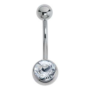 Piercing nombril Acier chirurgical 316L Zircon