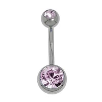 Bellypiercing out of Surgical Steel 316L with zirconia. Thread:1,6mm. Bar length:10mm. Closure ball:5mm. Shiny.