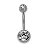 Piercing nombril Acier chirurgical 316L Zircon