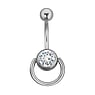 Piercing nombril Acier chirurgical 316L Cristal