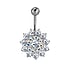 Bellypiercing Surgical Steel 316L Silver 925 Crystal Flower