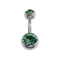 Piercing nombril en Acier chirurgical 316L avec Zircon. Pas-de-vis:1,6mm. Longueur de la tige:6mm. Boule de fermeture:5mm. brillant.