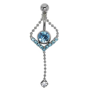 Bellypiercing Surgical Steel 316L Crystal