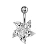 Bellypiercing Surgical Steel 316L Silver 925 zirconia Flower