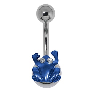 Belly piercing Surgical Steel 316L Rhodium plated brass Frog