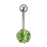 navelpiercing Chirurgisch staal 316L Zirkonia bloem