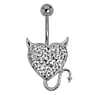 Bellypiercing Surgical Steel 316L Rhodium plated brass Crystal Devil