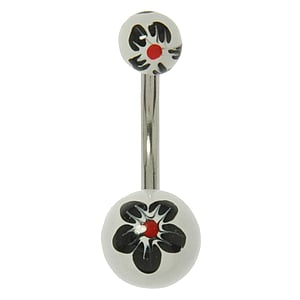 Acrylic belly piercing Surgical Steel 316L Acrylic glass Flower