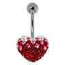 navelpiercing Chirurgisch staal 316L Kristal hart liefde