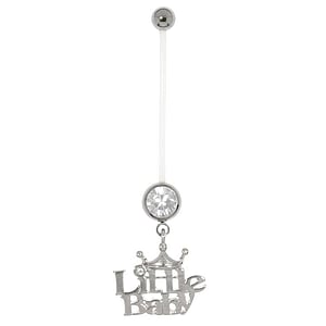 Pregnancy piercing Surgical Steel 316L Crystal Bioplast steel-plated brass Letter Character Number