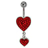 Bellypiercing Surgical Steel 316L Rhodium plated brass Crystal Heart Love