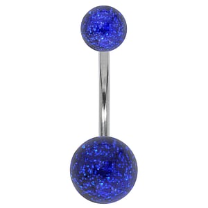 Piercing de nombril en verre acrylique Acier chirurgical 316L Verre en acrylique