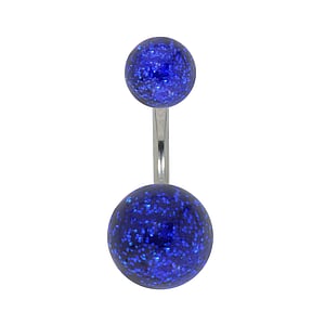 Piercing de nombril en verre acrylique Acier chirurgical 316L Verre en acrylique