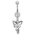 Bellypiercing Surgical Steel 316L Crystal steel-plated brass Butterfly