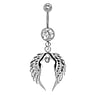 Bellypiercing Surgical Steel 316L Crystal steel-plated brass Wings