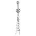 Piercing nombril Acier chirurgical 316L Laiton rhodi Cristal premium Cristal Bandes Rayures Zbrure