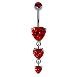 navelpiercing Chirurgisch staal 316L Kristal hart liefde