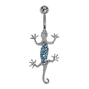 navelpiercing Chirurgisch staal 316L Messing gerodineerd Kristal salamander gekko gecko