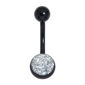 Bellypiercing Surgical Steel 316L Black PVD-coating Epoxy