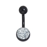 Piercing nombril Acier chirurgical 316L Revtement PVD noir poxy