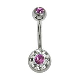 Bellypiercing Surgical Steel 316L Crystal Epoxy