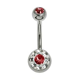 Piercing ventre Metallo chirurgico 316L Cristallo Resina epossidica