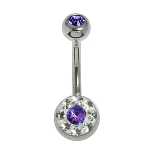 Bellypiercing Surgical Steel 316L Crystal Epoxy