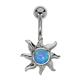 Belly piercing Surgical Steel 316L Silver 925 Gemstone Star