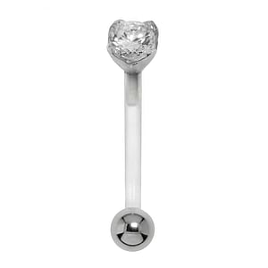 Bioplast belly piercing Silver 925 Surgical Steel 316L Bioplast zirconia