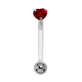 Piercing du nombril bioplast Argent 925 Acier chirurgical 316L Bioplast Zircon Coeur Amour