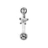 Bioplast belly piercing Silver 925 Surgical Steel 316L Bioplast zirconia Star