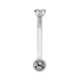 Bioplast Bauchpiercing Silber 925 Chirurgenstahl 316L Bioplast Zirkonia Herz Liebe